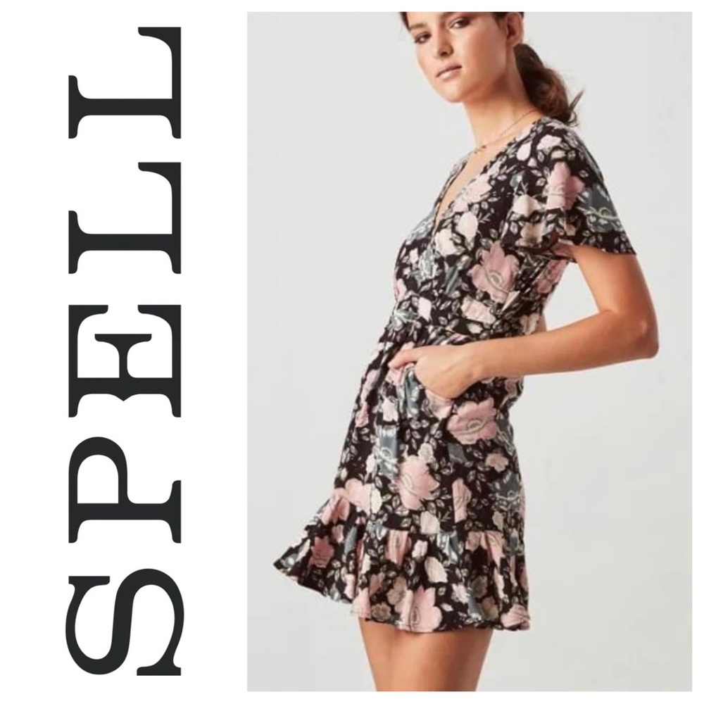 🌸 Spell Designs Winona Mini Dress size Small | Coal colorway